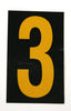NMC HIN253-NUMBER, 3, 2.5 HIGH VISIBILITY YELLOW BLACK, PS VINYL (1 EACH)