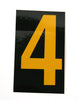 NMC HIN254-NUMBER, 4, 2.5 HIGH VISIBILITY YELLOW BLACK, PS VINYL (1 EACH)