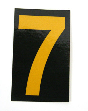NMC HIN257-NUMBER, 7, 2.5 HIGH VISIBILITY YELLOW BLACK, PS VINYL (1 EACH)