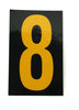 NMC HIN258-NUMBER, 8, 2.5 HIGH VISIBILITY YELLOW BLACK, PS VINYL (1 EACH)