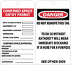 NMC RPT100G-TAGS, CONFINED SPACE ENTRY PERMIT, 6X3, UNRIP VINYL W/ GROMMET (PAK OF 25)