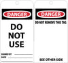 NMC RPT105G-TAGS, DO NOT USE, 6X3, UNRIP VINYL W/ GROMMET (PAK OF 25)