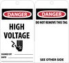 NMC RPT11G-TAGS, DANGER HIGH VOLTAGE, 6X3, UNRIP VINYL W/ GROMMET (PAK OF 25)
