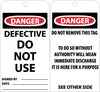 NMC RPT128G-TAGS, DEFECTIVE DO NOT USE, 6X3, .015 MIL UNRIP VINYL, 25 PK W/ GROMMET (PAK OF 25)