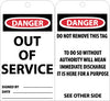 NMC RPT146G-TAGS, OUT OF SERVICE, 6X3, .015 MIL UNRIP VINYL, 25 PK W/ GROMMET (PAK OF 25)
