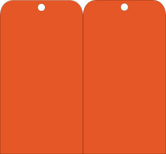 NMC RPT155-TAGS, ORANGE BLANK, 6X3, .015 MIL UNRIP VINYL, 25 PK (PAK OF 25)