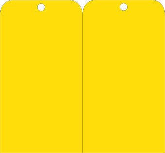 NMC RPT156G-TAGS, YELLOW BLANK, 6X3, .015 MIL UNRIP VINYL, 25 PK W/ GROMMET (PAK OF 25)