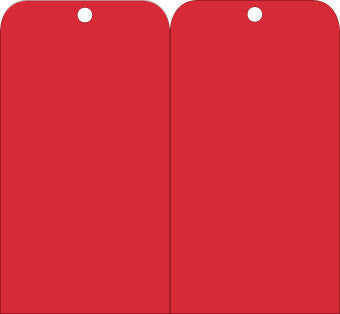 NMC RPT157-TAGS, RED BLANK, 6X3, .015 MIL UNRIP VINYL, 25 PK (PAK OF 25)