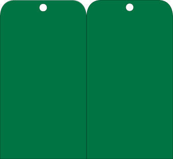 NMC RPT158G-TAGS, GREEN BLANK, 6X3, .015 MIL UNRIP VINYL, 25 PK W/ GROMMET (PAK OF 25)