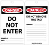 NMC RPT161G-TAGS, DO NOT ENTER, 6X3 UNRIP VINYL W/ GROMMET (PAK OF 25)