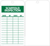 NMC RPT167G-TAGS, SCAFFOLD INSPECTION, 6X3, UNRIP VINYL W/ GROMMET (PAK OF 25)