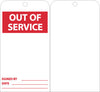 NMC RPT176-TAGS, OUT OF SERVICE, 6X3, UNRIP VINYL (PAK OF 25)