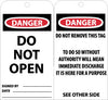 NMC RPT19G-TAGS, DANGER DO NOT OPEN, 6X3, UNRIP VINYL W/ GROMMET (PAK OF 25)