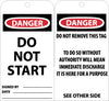 NMC RPT22G-TAGS, DANGER DO NOT START, 6X3, UNRIP VINYL W/ GROMMET (PAK OF 25)