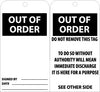 NMC RPT24G-TAGS, OUT OF ORDER, 6X3, UNRIP VINYL W/ GROMMET (PAK OF 25)