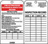 NMC RPT26G-TAGS, FIRE EXTINGUISER RECHARGE AND INSPECT., 6X3, UNRIP VINYL W/ GROMMET (PAK OF 25)