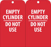 NMC RPT35G-TAGS, EMPTY CYLINDER DO NOT USE, 6X3, UNRIP VINYL W/ GROMMET (PAK OF 25)