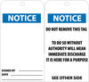 NMC RPT38G-TAGS, NOTICE, 6X3, UNRIP VINYL W/ GROMMET (PAK OF 25)