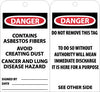 NMC RPT39G-TAGS, DANGER CONTAINS ASBESTOS FIBER. . ., 6X3, UNRIP VINYL W/ GROMMET (PAK OF 25)