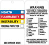 NMC RPT76G-TAGS, HAZARDOUS MATERIALS COLOR BAR, 6X3, UNRIP VINYL W/ GROMMET (PAK OF 25)