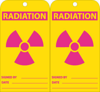 NMC RPT85-TAGS, RADIATION, 6X3, UNRIP VINYL (PAK OF 25)