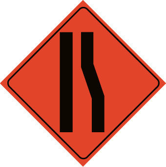 NMC RUR11-TRAFFIC, GRAPHIC, MERGE LEFT LANE , 48X48, ROLL UP SIGN, REFLECTIVE (1 EACH)