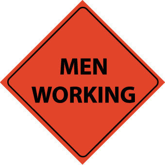NMC RUR4-TRAFFIC, MEN WORKING, 48X48, ROLL UP SIGN, REFLECTIVE (1 EACH)