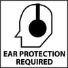NMC S17P-EAR PROTECTION REQUIRED (W/GRAPHIC), 7X7, PS VINYL (1 EACH)
