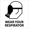 NMC S19R-WEAR YOUR RESPIRATOR (W/ GRAPHIC), 7X7, RIGID PLASTIC (1 EACH)