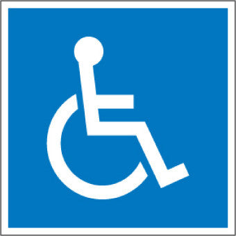 NMC S23AP-HANDICAPPED SYMBOL, 4X4, PS VINYL (PAK OF 5)