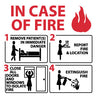 NMC S35R-IN CASE OF FIRE INSTRUCTIONS FOR HOSPITAL (W/ GRAPHIC), 7X7, RIGID PLASTIC (1 EACH)