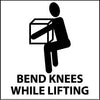 NMC S43R-BEND KNEES WHILE LIFTING (W/ GRAPHIC), 7X7, RIGID PLASTIC (1 EACH)