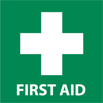 NMC S53P-FIRST AID (W/GRAPHIC), 7X7, PS VINYL (1 EACH)