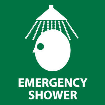 NMC S54R-EMERGENCY SHOWER (W/ GRAPHIC), 7X7, RIGID PLASTIC (1 EACH)
