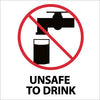 NMC S55R-UNSAFE TO DRINK (W/ GRAPHIC), 7X7, RIGID PLASTIC (1 EACH)
