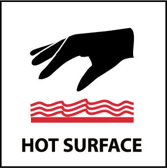 NMC S61R-HOT SURFACE (W/ GRAPHIC), 7X7, RIGID PLASTIC (1 EACH)