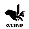 NMC S65R-CUT/SEVER (W/ GRAPHIC), 7X7, RIGID PLASTIC (1 EACH)