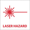NMC S67R-LASER HAZARD (W/ GRAPHIC), 7X7, RIGID PLASTIC (1 EACH)
