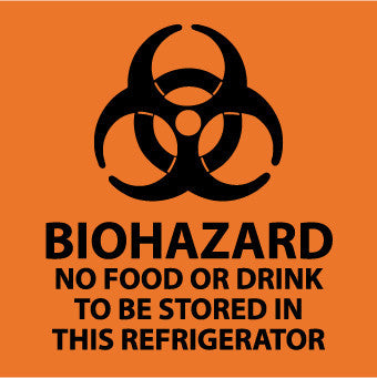 NMC S71R-BIOHAZARD NO FOOD OR DRINK TO BE STORED (W/ GRAPHIC), 7X7, RIGID PLASTIC (1 EACH)