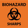 NMC S90P-BIOHAZARD SHARPS (W/GRAPHIC), 7X7, PS VINYL (1 EACH)