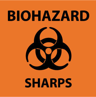NMC S90AP-BIOHAZARD SHARPS (GRAPHIC), 4X4, PS VINYL (PAK OF 5)
