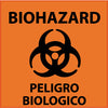 NMC S91R-BIOHAZARD PELIGRO BIOLOGICO (BILINGUAL) (W/ GRAPHIC), 7X7, RIGID PLASTIC (1 EACH)