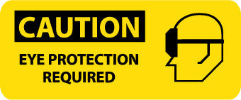 NMC SA101R-CAUTION, EYE PROTECTION REQUIRED (W/GRAPHIC), 7X17, RIGID PLASTIC (1 EACH)