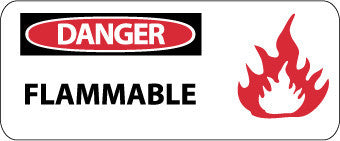 NMC SA103P-DANGER, FLAMMABLE (W/ GRAPHIC), 7X17, PS VINYL (1 EACH)