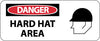 NMC SA104R-DANGER, HARD HAT AREA (W/GRAPHIC), 7X17, RIGID PLASTIC (1 EACH)