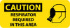 NMC SA114R-CAUTION, RESPIRATOR REQUIRED IN THIS AREA (W/GRAPHIC), 7X17, RIGID PLASTIC (1 EACH)