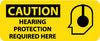 NMC SA118R-CAUTION, HEARING PROTECTION REQUIRED HERE (W/GRAPHIC), 7X17, RIGID PLASTIC (1 EACH)