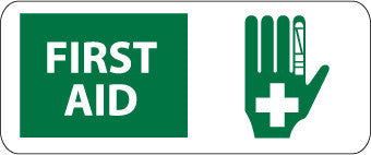 NMC SA119P-FIRST AID (W/ GRAPHIC), 7X17, PS VINYL (1 EACH)