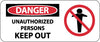 NMC SA136R-DANGER, UNAUTHORIZED PERSONS KEEP OUT (W/GRAPHIC), 7X17, RIGID PLASTIC (1 EACH)