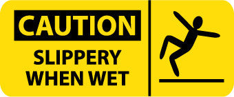 NMC SA143P-CAUTION, SLIPPERY WHEN WET (W/ GRAPHIC), 7X17, PS VINYL (1 EACH)
